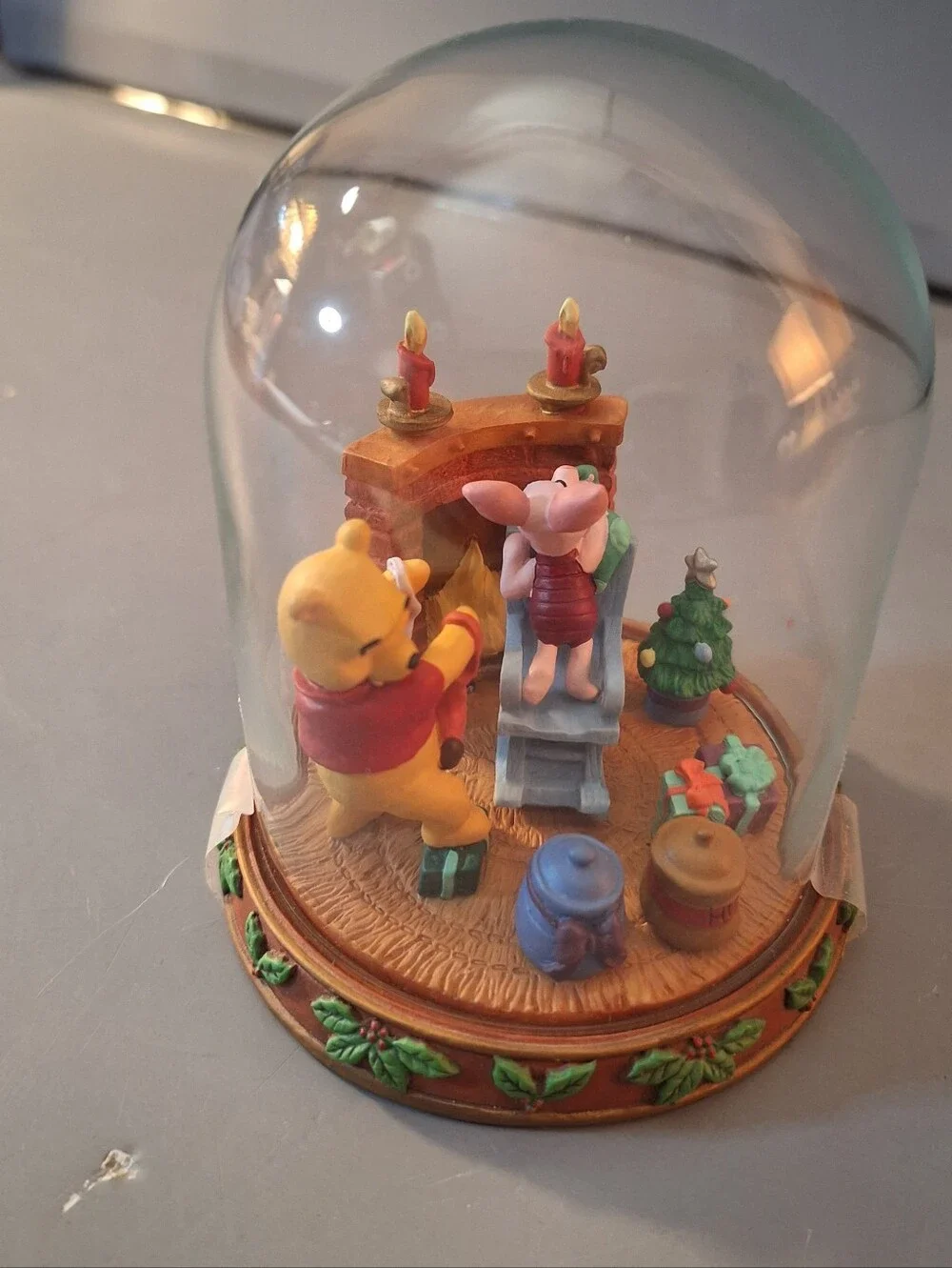 Disney Winnie the Pooh and Friends Bell Jar Glass Dome Vintage